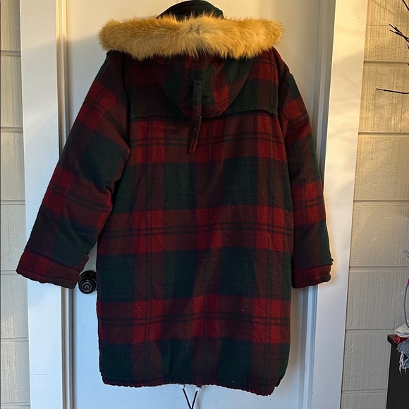 Vintage TRIPLE F.A.T. GOOSE Jacket Men's L Plaid Parka Puffer Duck Down Fur warm - Picture 6 of 7